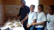 These pupils are learning to cook the vegetables they have grown