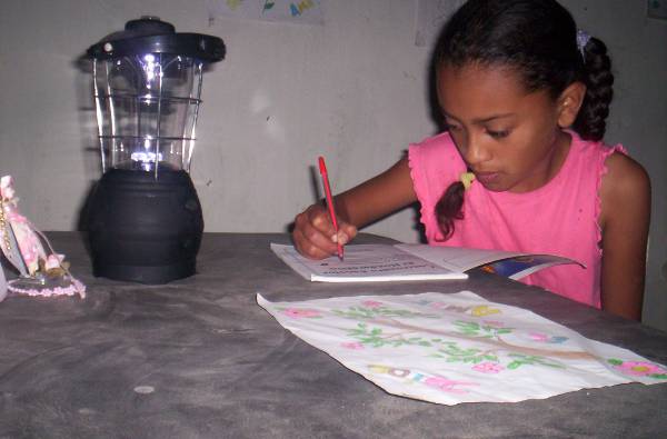 A lamp allows for study after the sun has set