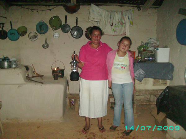 Mother and daughter with their lamp