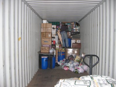 Inside a container